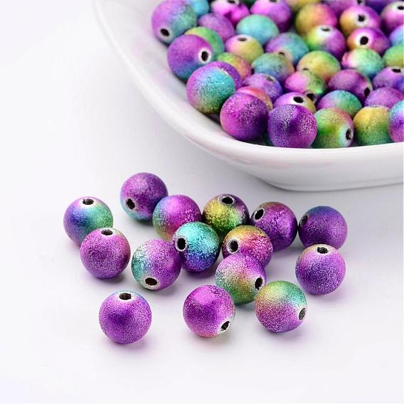 Spray Painted Acrylic Beads, Matte Style, Round