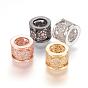 Brass Micro Pave Cubic Zirconia Beads, Column