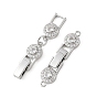 SHEGRACE Brass Micro Pave Clear Cubic Zirconia Fold Oval Clasps, Flat Round, Cadmium Free & Lead Free & Nickel Free,