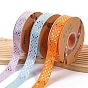 48 Yards Gold Stamping Polyester Heart Print Grosgrain Ribbons, Garment Accessories