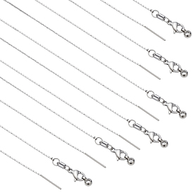1MM 304 Stainless Boston Link Chain Adjustable Slider Necklaces, Non-Tarnish