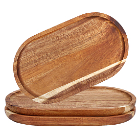 Schmuckplatten aus Holz, Aufbewahrungsschalen für Ringe, , Ohrringe, ellipsenförmige