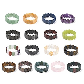 Браслеты из натуральных драгоценных камней для женщин и мужчин, овальные