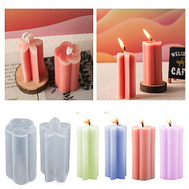 Sakura/Plum Blossom Pillar DIY Silicone Candle Molds, for Flower Scented Candle Making