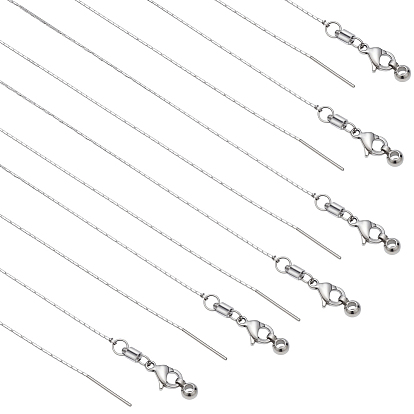 1MM 304 Stainless Boston Link Chain Adjustable Slider Necklaces, Non-Tarnish