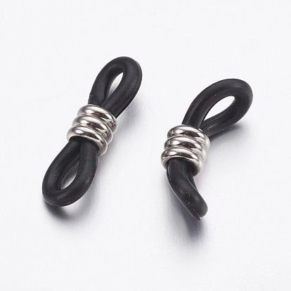 Porteurs de lunettes, lunettes extrémités de boucle en caoutchouc, avec des résultats en laiton sans nickel, noir