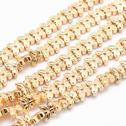 Electroplate Non-magnetic Synthetic Hematite Beads Strands, Grade AA, Long-Lasting Plated, Butterfly