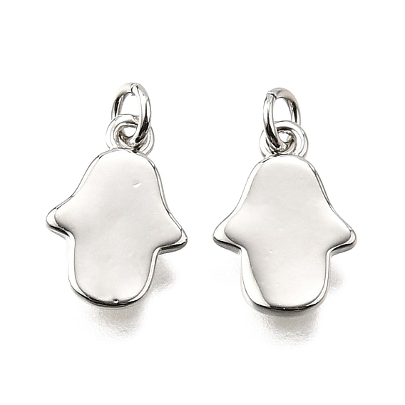 Латунные подвески, hamsa hand charms, стойки покрытие, прочное покрытие, без кадмия и без свинца, с целью перехода в кольце
