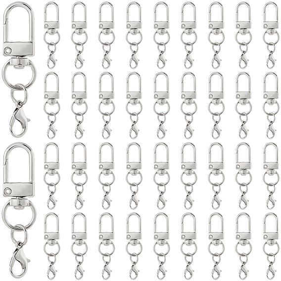 40 шт. поворотные застежки из цинкового сплава, с карабин-лобстерами 