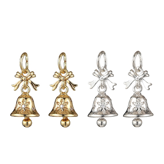 Латунные микро проложить кубического циркония подвески, Рождественский колокольчик, с целью перехода в кольце