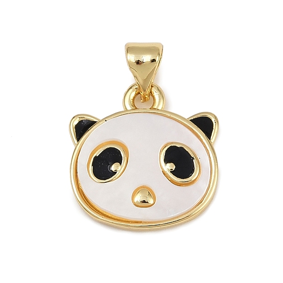 Латунь эмаль подвески, очарование панды, с оболочкой, без кадмия и без свинца