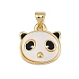 Латунь эмаль подвески, очарование панды, с оболочкой, без кадмия и без свинца