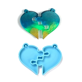 Valentine's Day Theme DIY Pendant Silicone Molds, Resin Casting Molds, For UV Resin, Epoxy Resin Jewelry Making, Heart