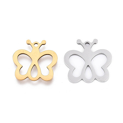 201 подвески из нержавеющей стали, бабочки прелести, лазерная резка