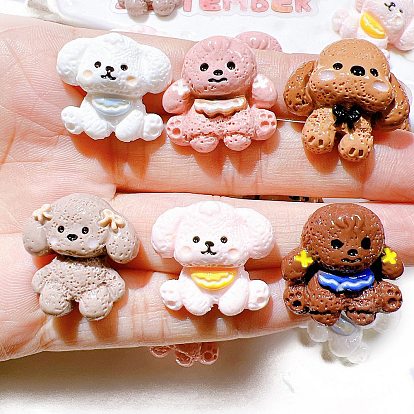 Непрозрачные кабошоны из смолы, собака