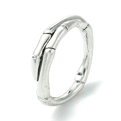 Bamboo Alloy Open Cuff Rings, Lead Free & Cadmium Free