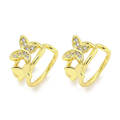 Серьги-манжеты из циркония, бабочка