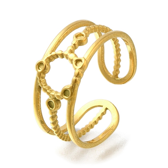 Ионное покрытие (IP) 304 Компоненты открытого манжетного кольца из нержавеющей стали, настройки кольца для горного хрусталя