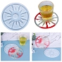 DIY Cup Pad Silicone Molds, for UV Resin, Epoxy Resin Jewelry Making, Flat Round with Sun