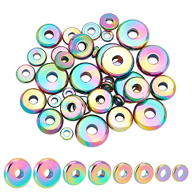 Unicraftale 40Pcs 4 Style Ion Plating(IP) 304 Stainless Steel Spacer Beads, Donut