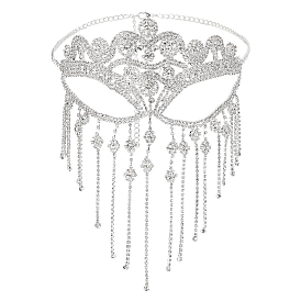 1маскарадные маски из поликарбонатного сплава, маска для глаз с кисточками из кристаллов и страз, с застежкой в виде клешни лобстера и удлинителем цепи, аксессуары для праздничного костюма