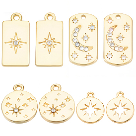 16 шт 4 стили подвески из сплава, с кристально горный хрусталь, без кадмия, без никеля и без свинца