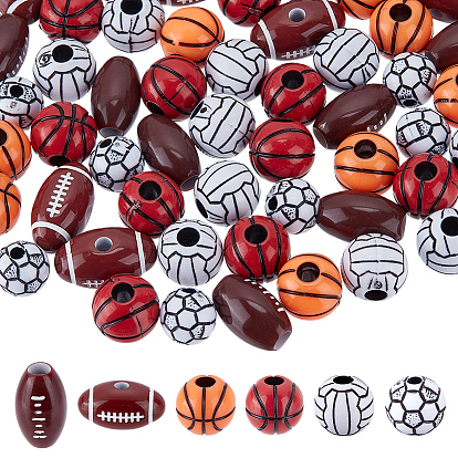 360 шт 6 стили ремесленного стиля акриловые бусины, спортивные бусы, разнообразные