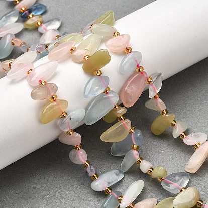 Природные морганит нитей бисера, самородки, Топ пробуренной, упавший камень, с бисером