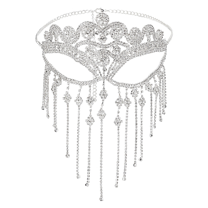 1маскарадные маски из поликарбонатного сплава, маска для глаз с кисточками из кристаллов и страз, с застежкой в виде клешни лобстера и удлинителем цепи, аксессуары для праздничного костюма