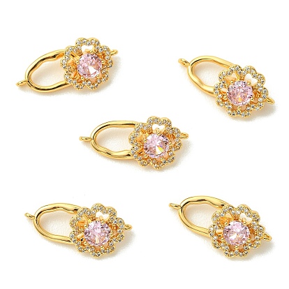 Soutiens-gorge Shegrace micro-pavés en zircon cubique transparent, fermoirs pliables en forme d'ovale, fleur, sans cadmium et sans plomb et sans nickel
