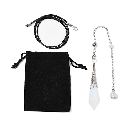 Опалитовый маятник с большой подвеской, шарм пули, Рейки Викка колдовство балансирующий остроконечный подвесной маятник