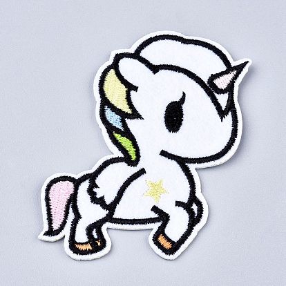 Computerized Embroidery Cloth Iron on/Sew on Patches, Costume Accessories, Appliques, Cartoon Unicorn