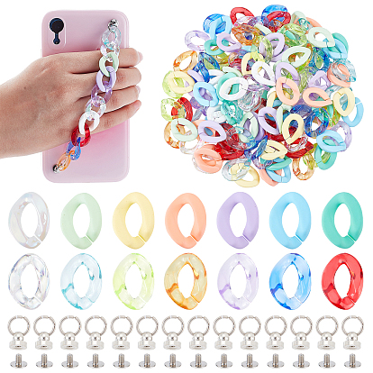 Наборы для изготовления браслетов из цепочек-панцирей своими руками, включая акриловые соединительные кольца, латунная гайка и железные винты