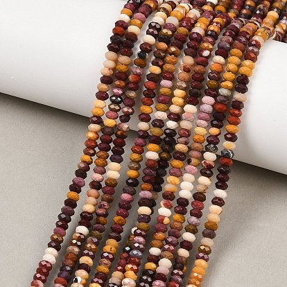 Природные mookaite бисер нитей, граненые, рондель