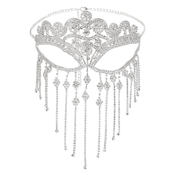 1маскарадные маски из поликарбонатного сплава, маска для глаз с кисточками из кристаллов и страз, с застежкой в виде клешни лобстера и удлинителем цепи, аксессуары для праздничного костюма