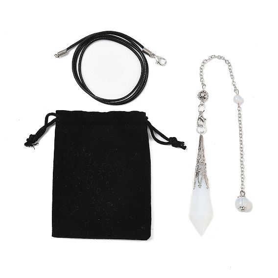 Опалитовый маятник с большой подвеской, шарм пули, Рейки Викка колдовство балансирующий остроконечный подвесной маятник