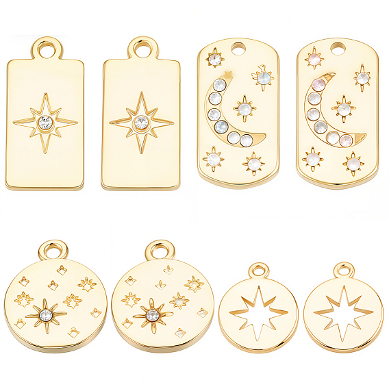 16 шт 4 стили подвески из сплава, с кристально горный хрусталь, без кадмия, без никеля и без свинца