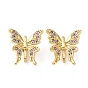 Brass Micro Pave Cubic Zirconia Multi-Strand Links, Butterfly