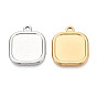 304 Настройки кабошон из нержавеющей стали кулон, квадратный