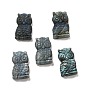 Natural Labradorite Cabochons, Owl