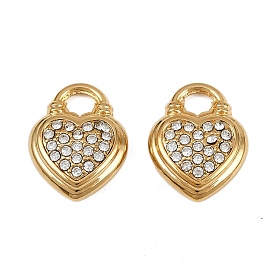 304 из нержавеющей стали горный хрусталь подвески, ионное покрытие (ip), сердце прелести, реальный 18 k позолоченный