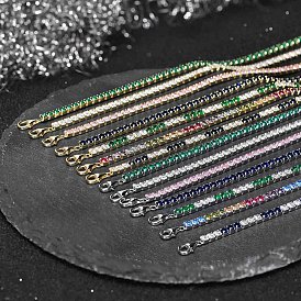 925 браслеты-цепочки из стерлингового серебра с микропаве и фианитами, с печатью s925