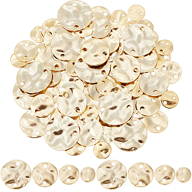 80шт 4 стили латунные подвески для разъемов, плоско-круглые, крутить круглые звенья