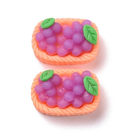 Autumn Theme Opaque Resin Cabochons, DIY Accessories, Grape