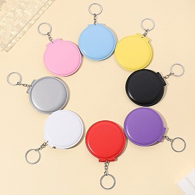 Imitation Leather Keychains, Bag Purse Decorations, Mirror, Flat Round