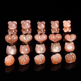 Natural Peach Moonstone Beads
