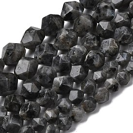 Натуральные нити бус из ларвикита, звезды вырезать круглые бусы, граненые