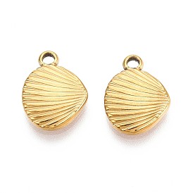 201 прелести нержавеющей стали, шарм в форме ракушки, ионное покрытие (ip)