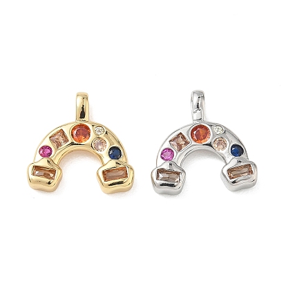 Рамадан и Ид Мубарак, латунные подвески с микропаве и разноцветными кубическими циркониями, радужные прелести