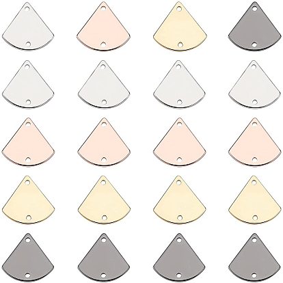 20Pcs 4 Colors Brass Links Connectors, Lead Free & Cadmium Free & Nickel Free, Triangle
